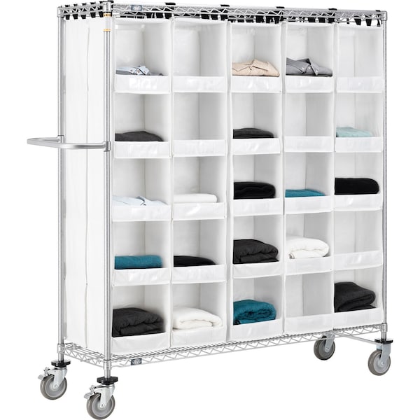 Nexel Stock Picking Truck, Back To Back, 50 Cells, 60inL x 18inW x 69inH, White 800438 - main